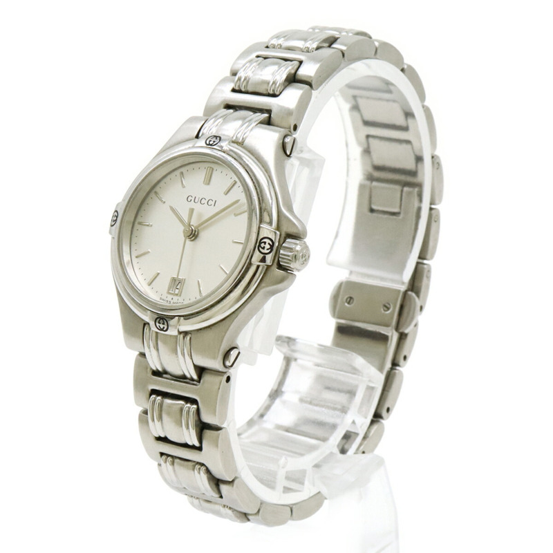 GUCCI 銀色錶盤女士石英手錶 9040L-2