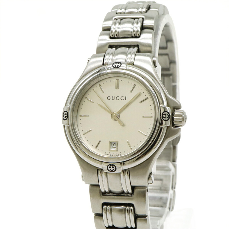 GUCCI 銀色錶盤女士石英手錶 9040L-4