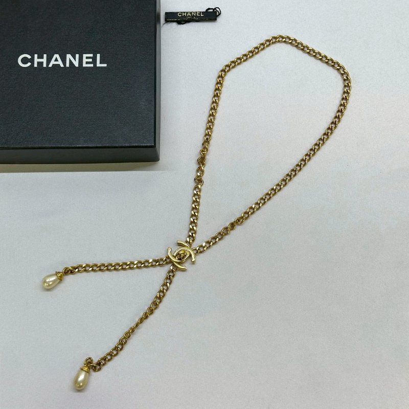 CHANEL 老香珍珠雙鍊飾鍊-0