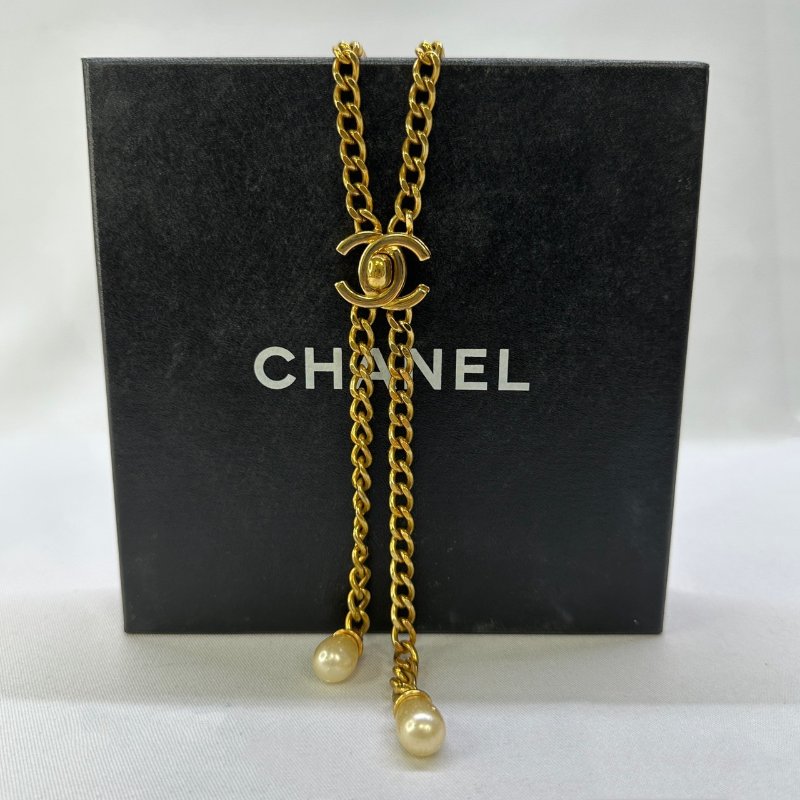CHANEL 老香珍珠雙鍊飾鍊-1