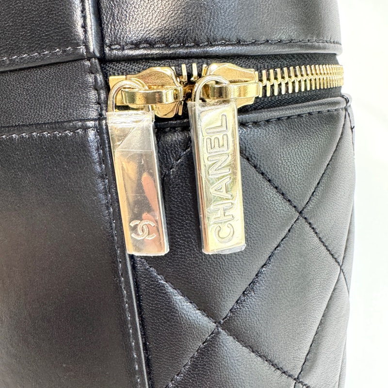 Chanel黑牛皮菱格Trendy CC化妝斜背包AS1626-12