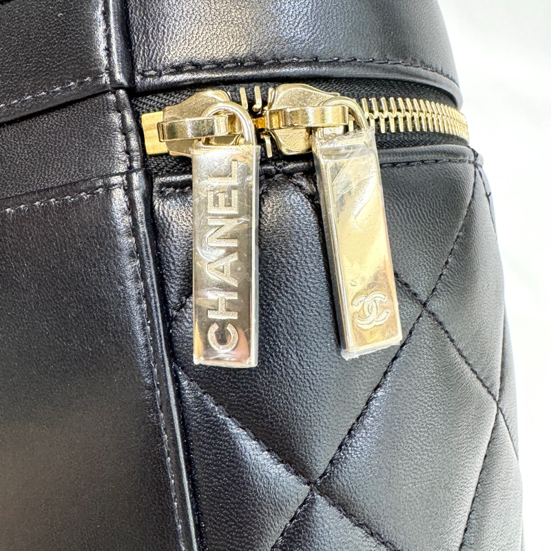 Chanel黑牛皮菱格Trendy CC化妝斜背包AS1626-13