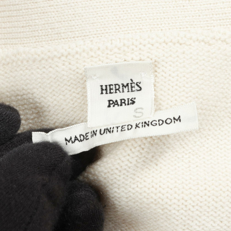 HERMES 開襟衫 - 羊絨米色 二手 女士-2