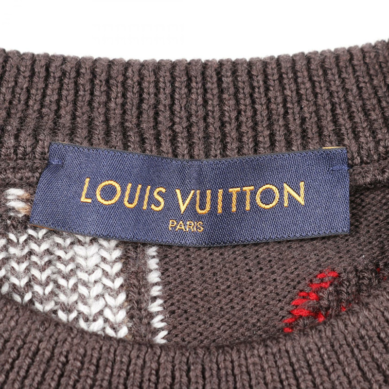 LOUIS VUITTON × NBA 合作字母針織上衣羊毛棕色二手男款 #S-2