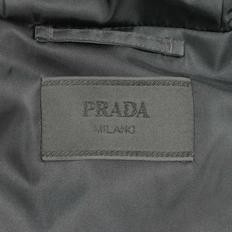 PRADA Re-Nylon 羽絨背心 尼龍 黑色 二手男款-2
