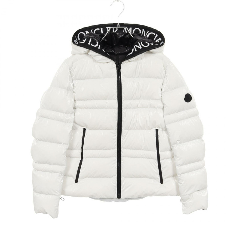 MONCLER THARON 連帽標誌羽絨外套尼龍白色二手女款-0