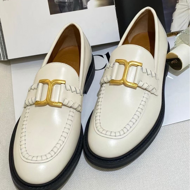 促銷品 Chloe 女款 象牙白 Marcie 樂福鞋#36 36.5 37.5 碼-3