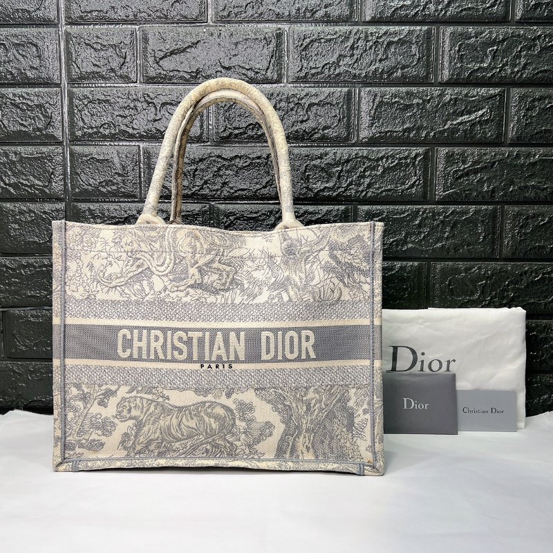 DIOR 小款灰色老虎托特包-0