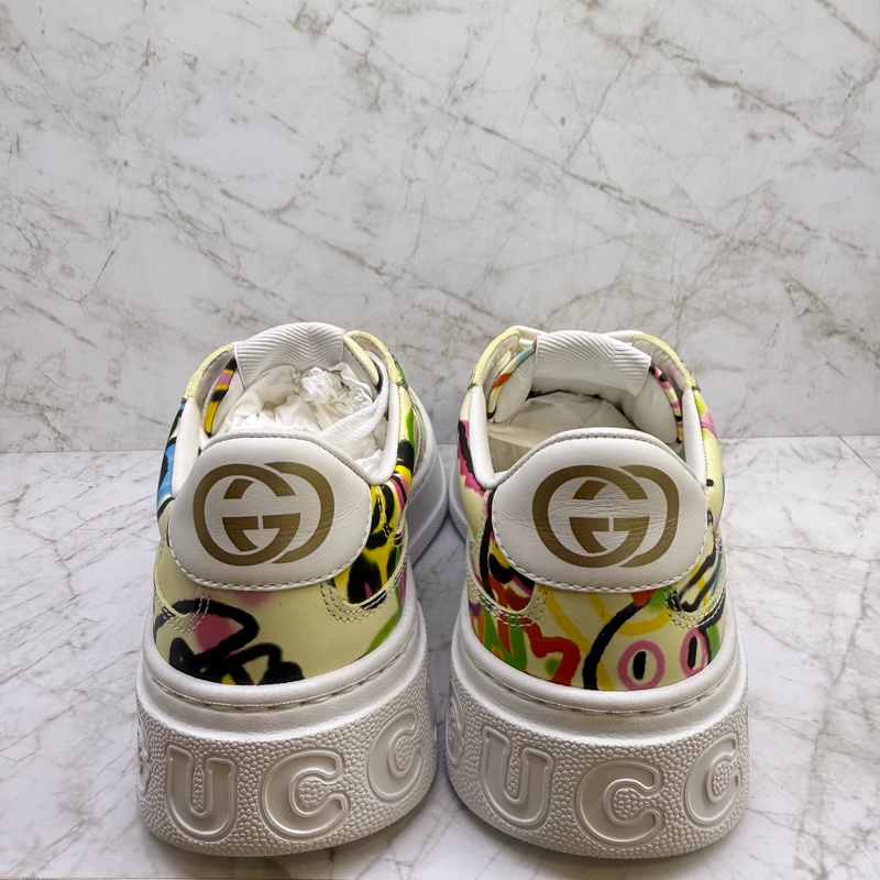 GUCCI 塗鴉印花厚底運動鞋-36.5-4