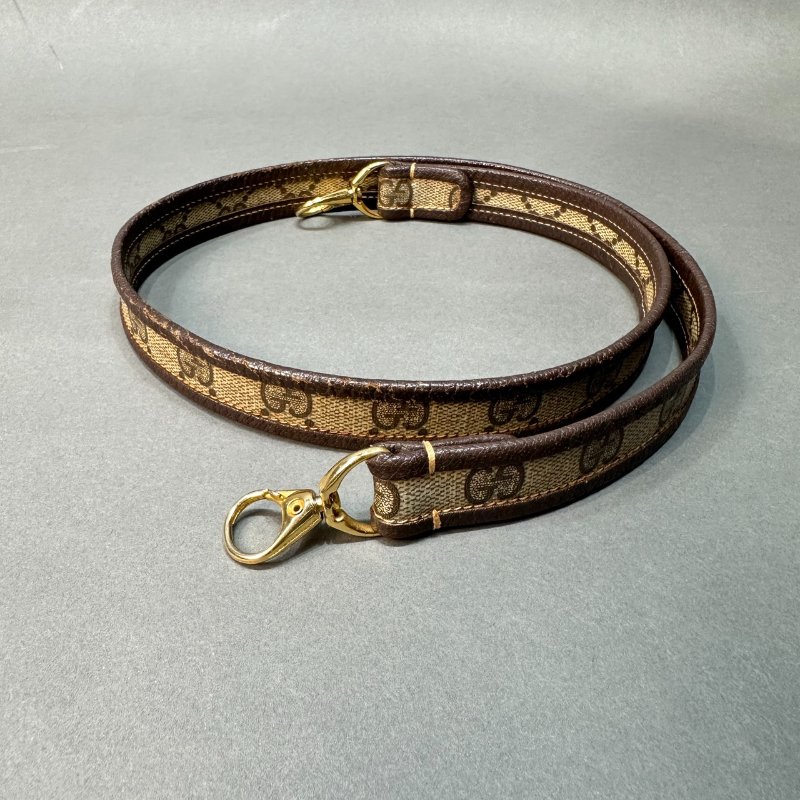 GUCCI 經典帆布皮革背帶-3