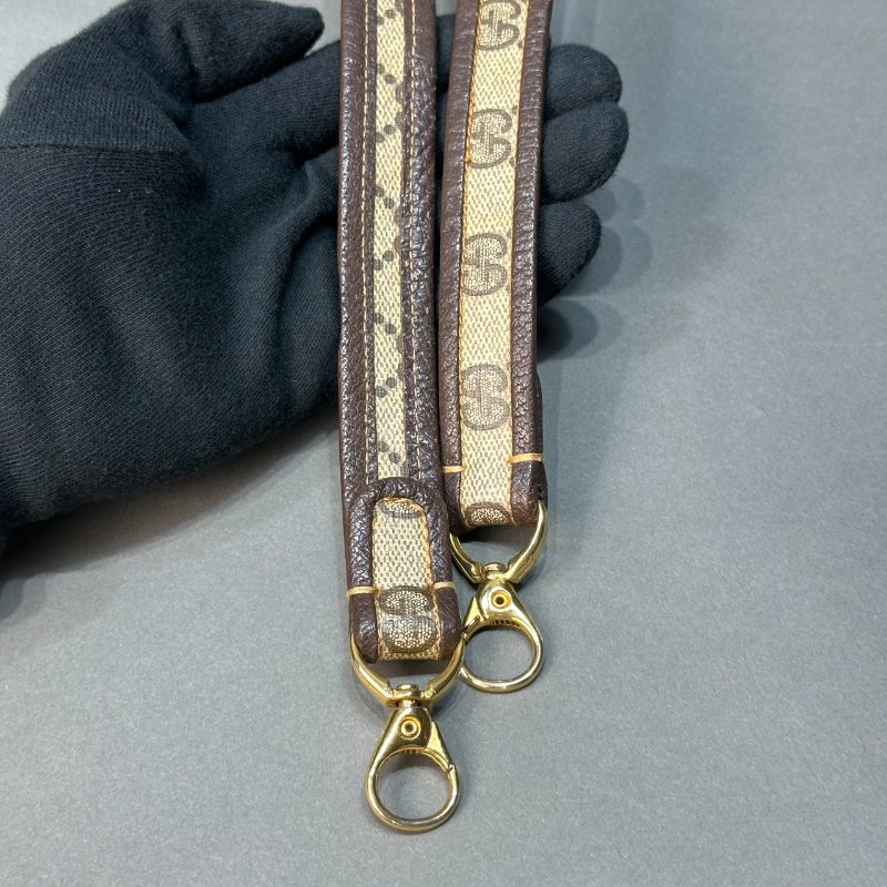 GUCCI 經典帆布皮革背帶-4