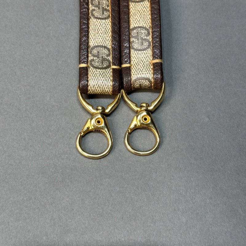 GUCCI 經典帆布皮革背帶-5