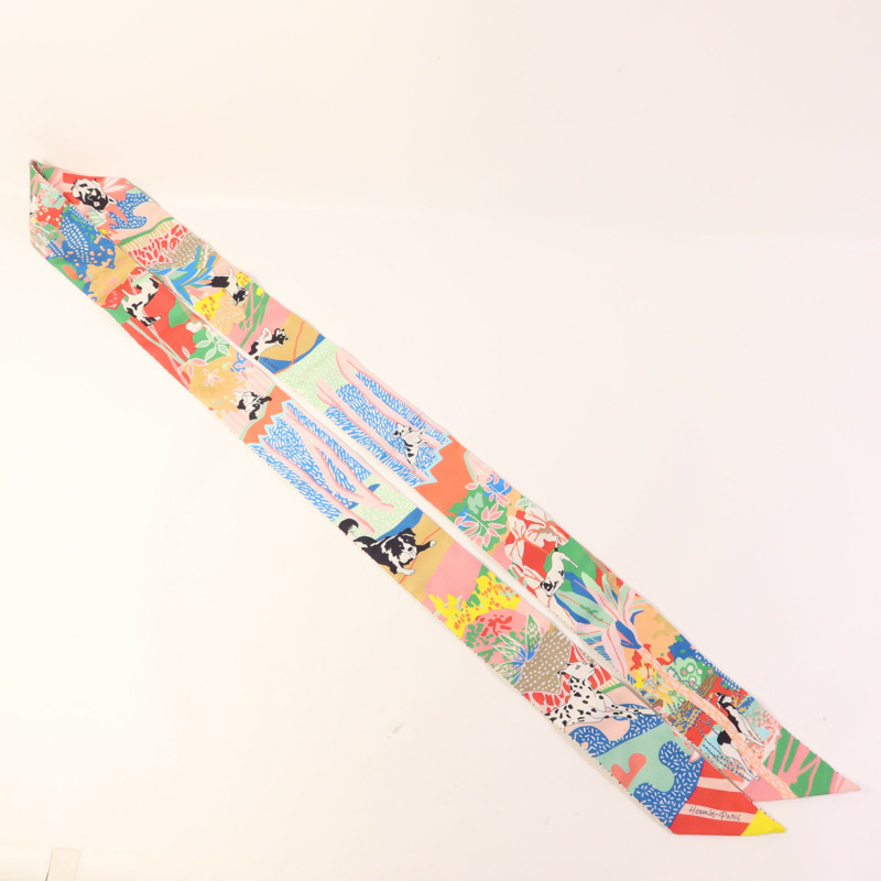 HERMES 絲質Twilly絲巾-4