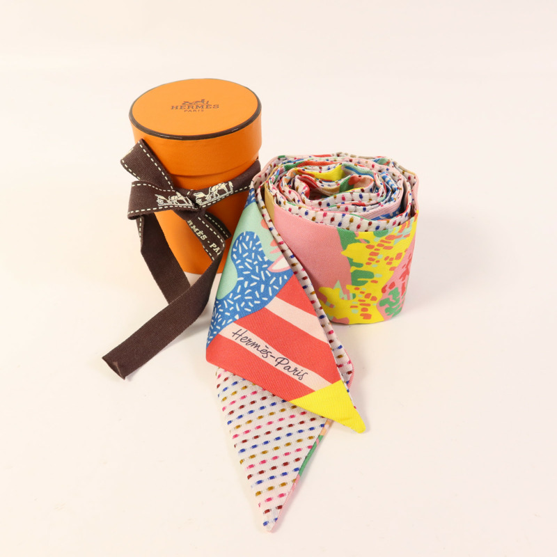 HERMES 絲質Twilly絲巾-9