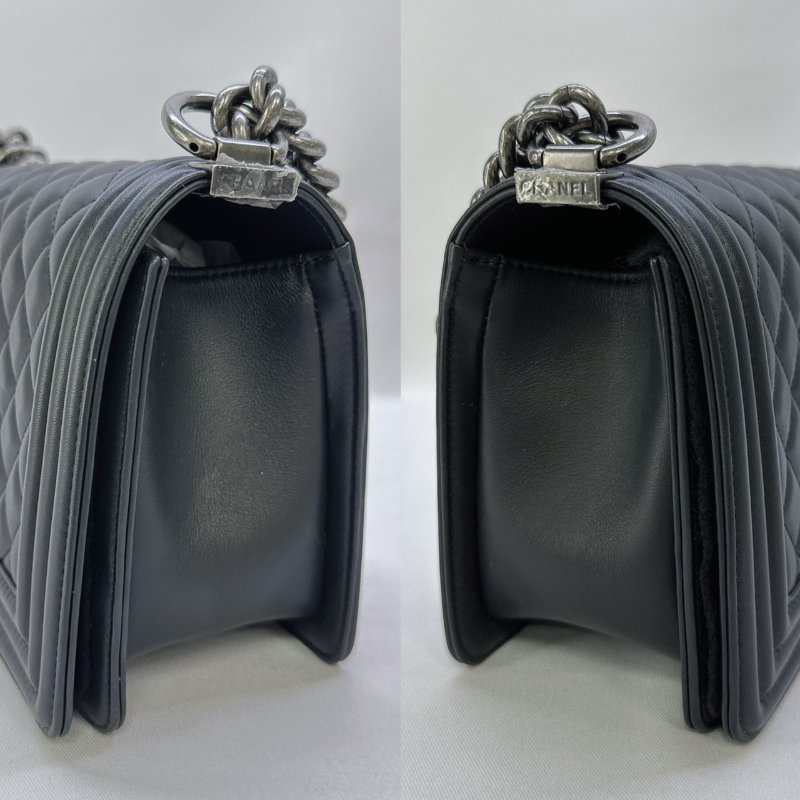 CHANEL 黑銀小羊皮BOY 25-3