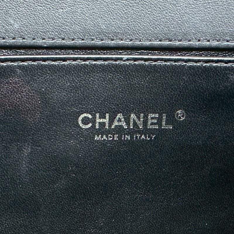 CHANEL 黑銀小羊皮BOY 25-5