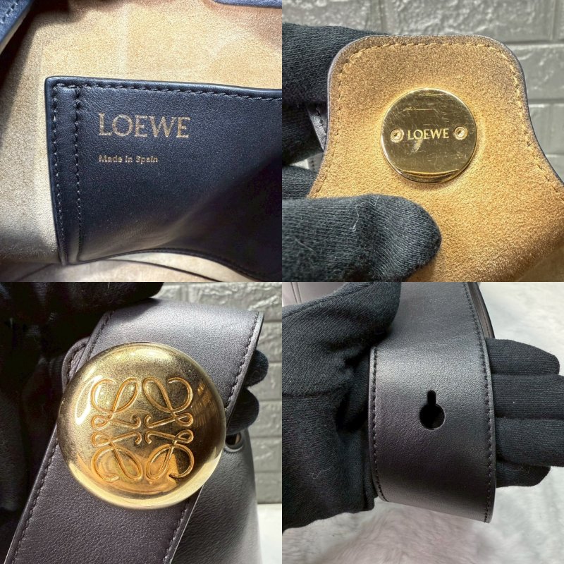 LOEWE Pebble中款光滑牛水桶包-6