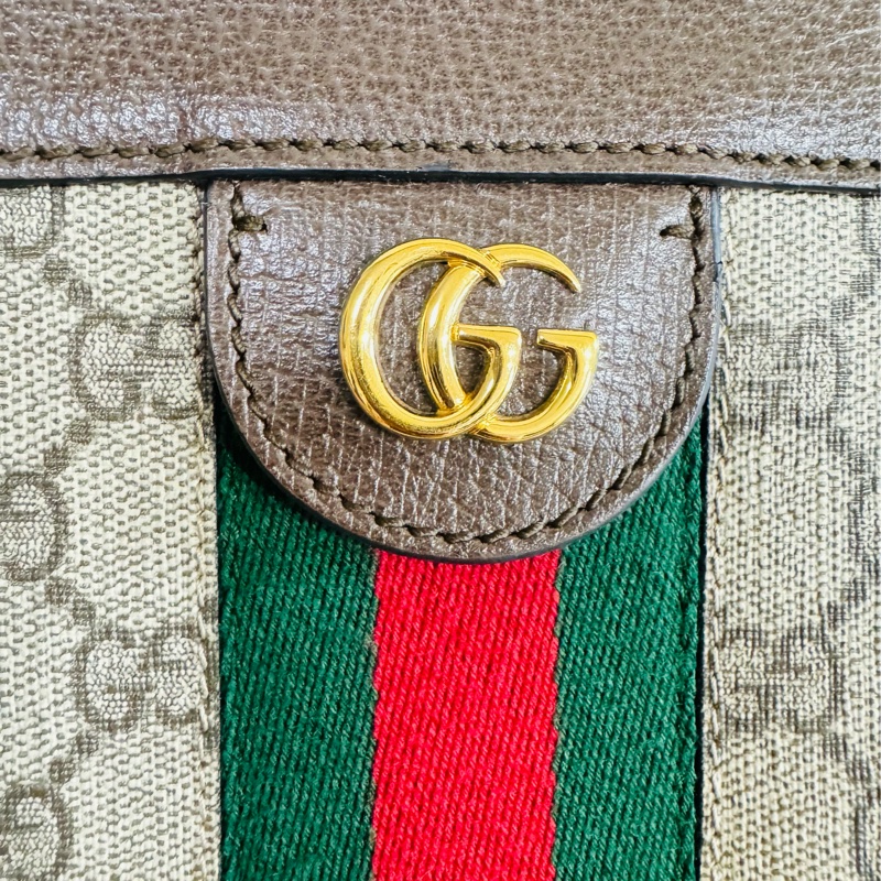 售 二手 真品 GUCCI 經典log 夾子包手拿包 斜背包-23