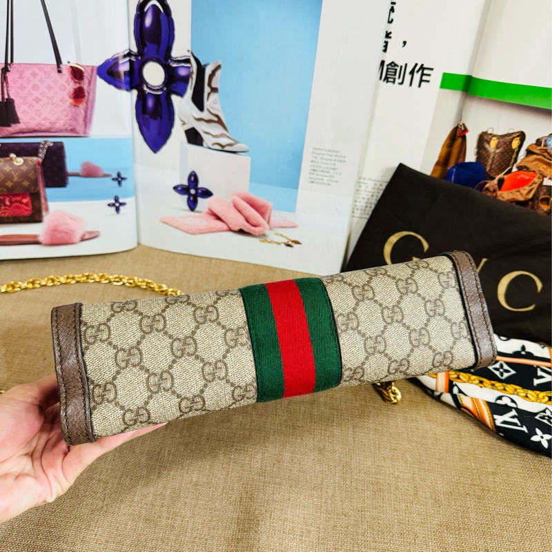 售 二手 真品 GUCCI 經典log 夾子包手拿包 斜背包-28
