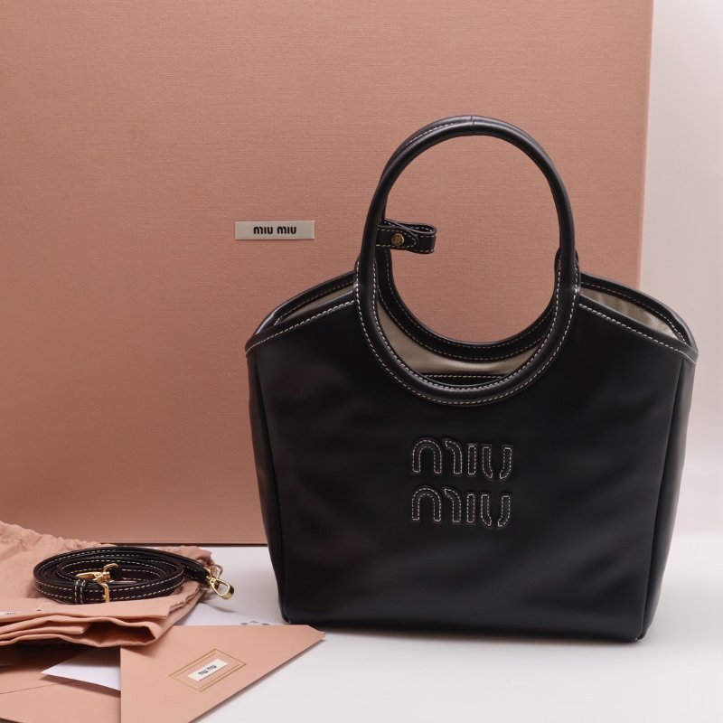 Miu Miu Ivy手提托特包 - 小號黑-7