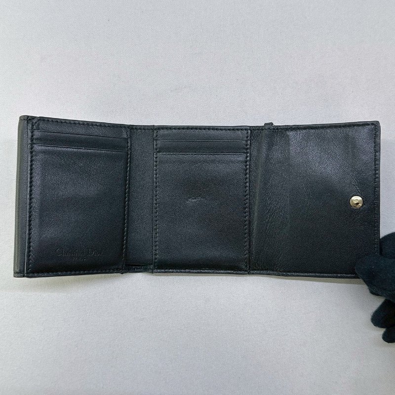 DIOR LADY DIOR小羊皮三折短夾-3