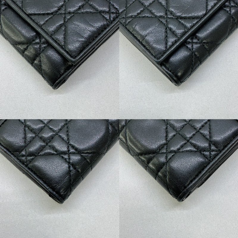 DIOR LADY DIOR小羊皮三折短夾-9