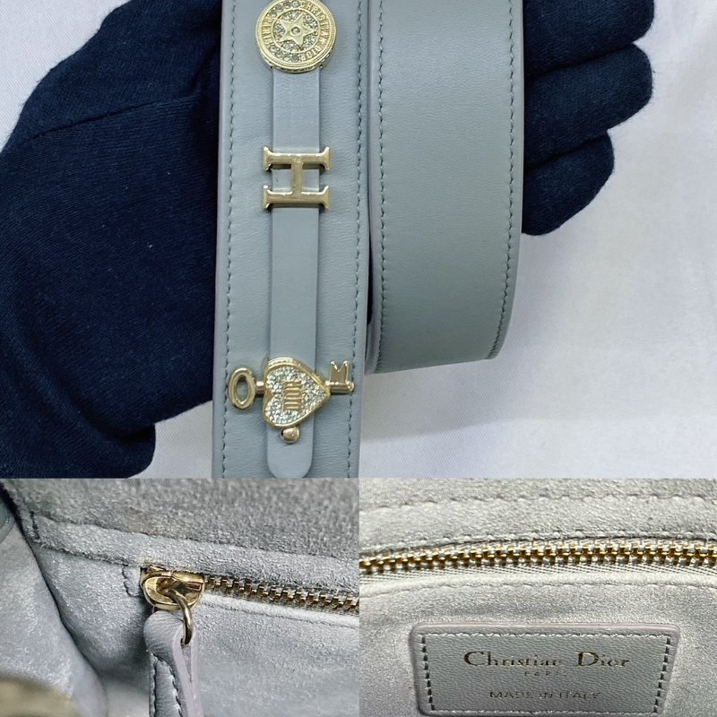 Dior Lady Dior石灰色四格黛妃包-5