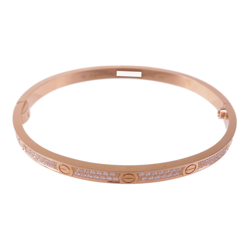 CARTIER 18K玫瑰金Love Bracelet Small Model Full Diamonds鑽石手鐲Cartier#16-0