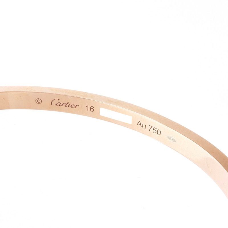 CARTIER 18K玫瑰金Love Bracelet Small Model Full Diamonds鑽石手鐲Cartier#16-4