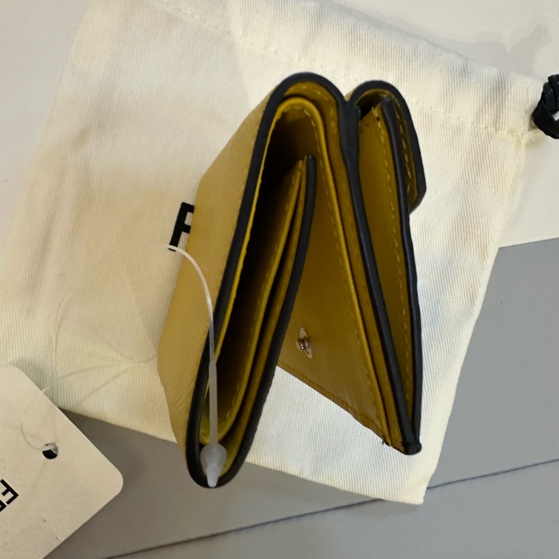 FENDI 芬迪 芬迪折疊錢包三折皮夾皮 全新(防塵布)黃色老花-13