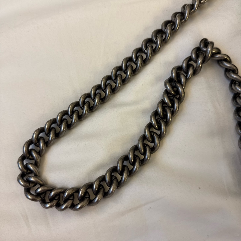 chanel leboy25 公分 黑銀牛皮復古銀扣-19