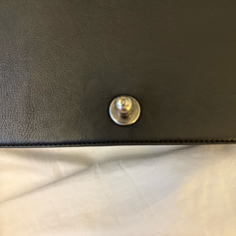 chanel leboy25 公分 黑銀牛皮復古銀扣-22