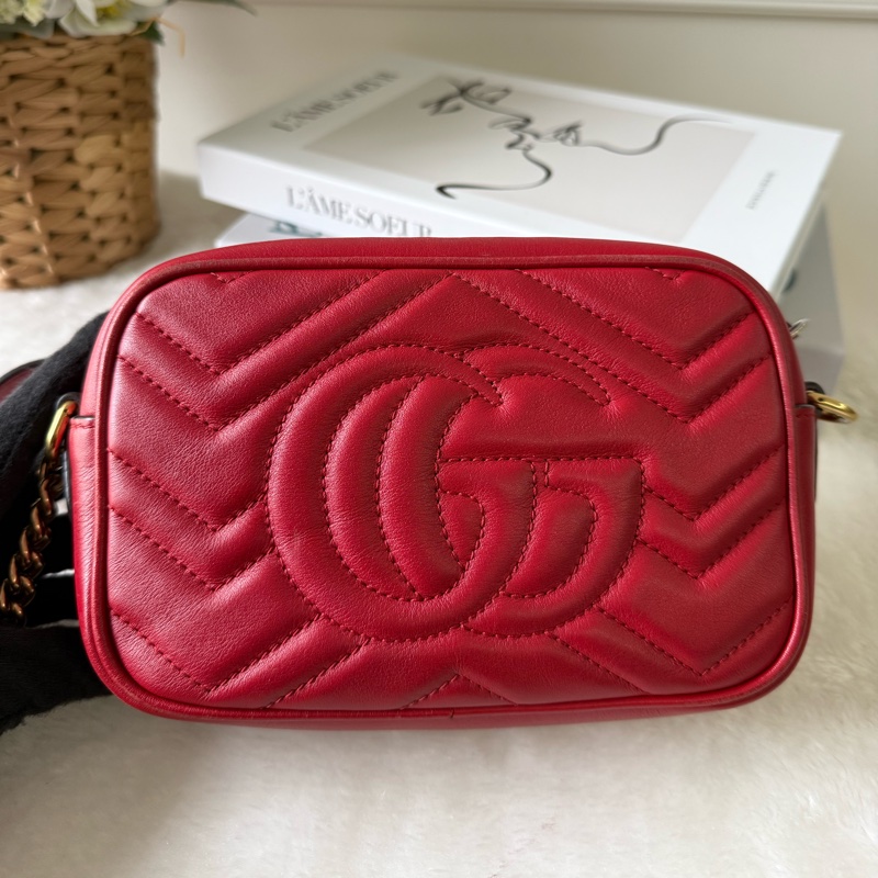 Marmont mini款方型側背鍊包(紅色)-2