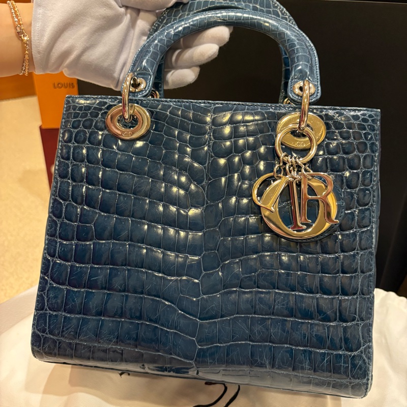 Dior 鱷魚皮黛妃包 Lady Dior-0