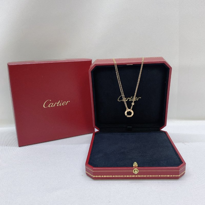 Cartier Love圓盤鑲嵌鑽石項鍊-1