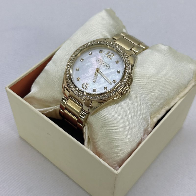 COACH 珍珠母貝水鑽女錶-2