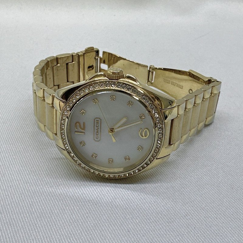 COACH 珍珠母貝水鑽女錶-5