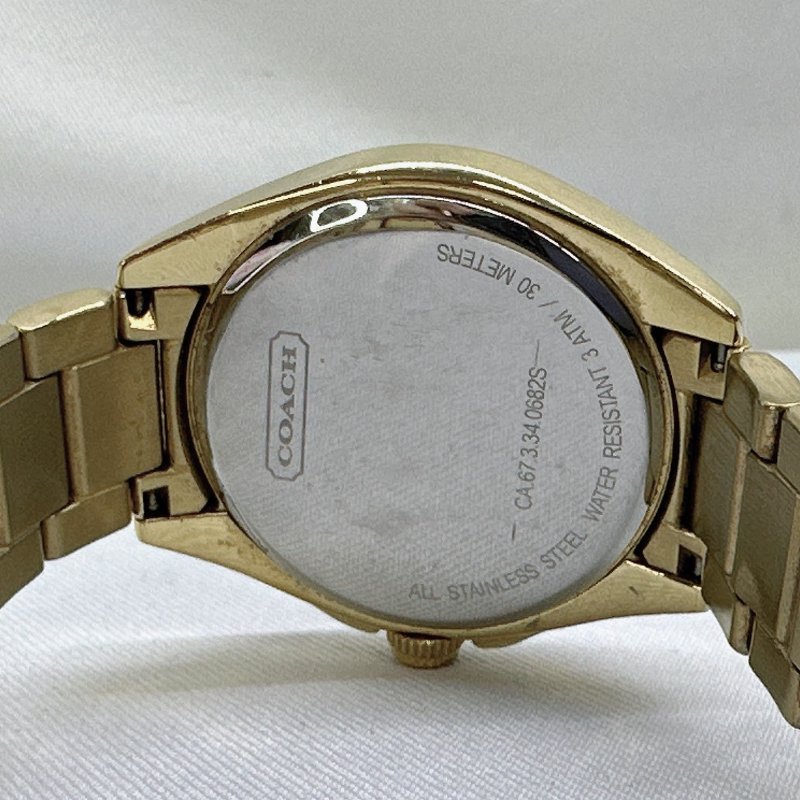 COACH 珍珠母貝水鑽女錶-8