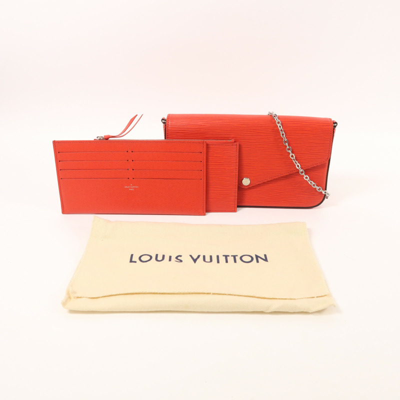 LOUIS VUITTON Epi Pochette Felice銀扣鏈帶肩背袋-8