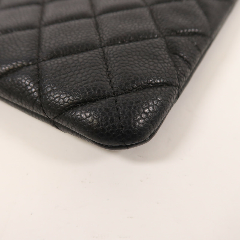 CHANEL 牛皮皮革Clutch Bag銀扣手拿包-10
