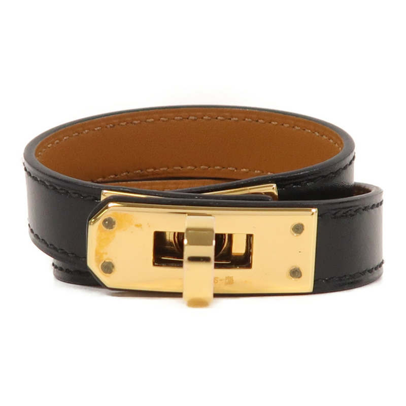 HERMES Box Calf皮革Kelly Double Tour手鐲-0