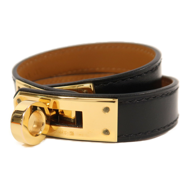 HERMES Box Calf皮革Kelly Double Tour手鐲-2