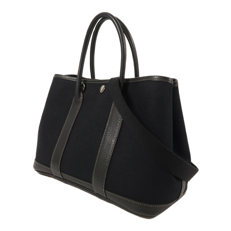 HERMES 帆布Garden Party TPM銀扣手挽肩背兩用袋-2