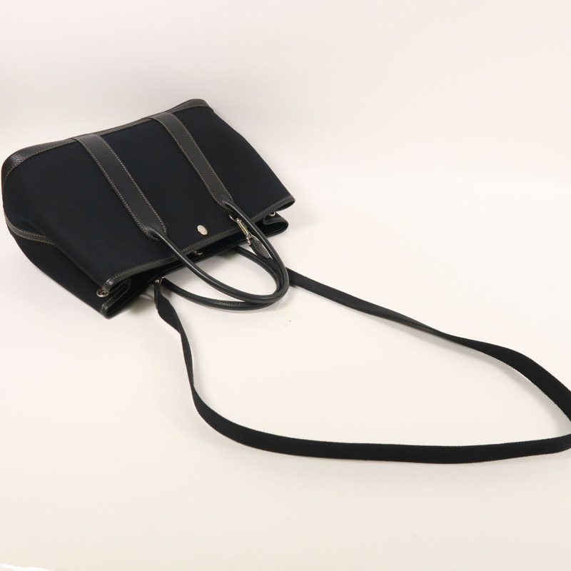 HERMES 帆布Garden Party TPM銀扣手挽肩背兩用袋-7