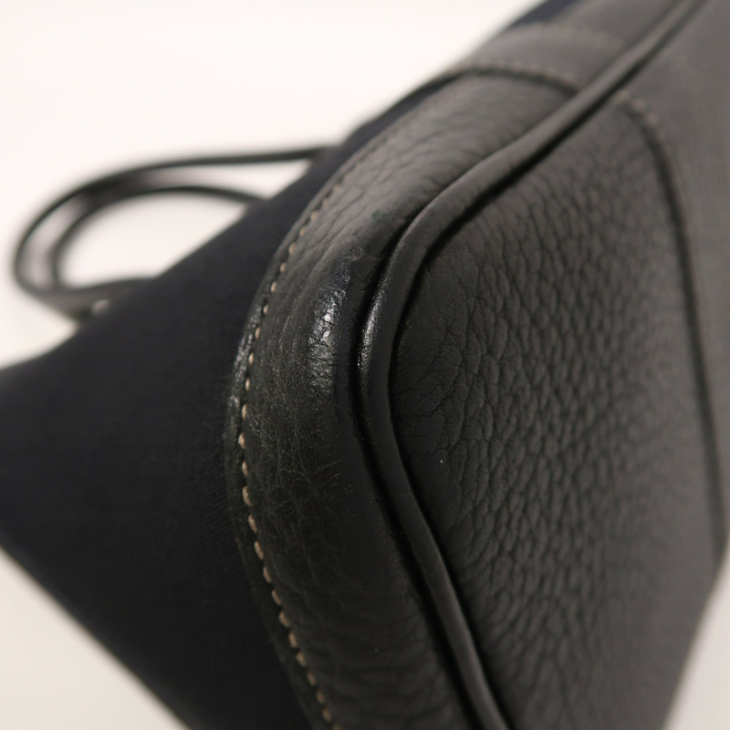 HERMES 帆布Garden Party TPM銀扣手挽肩背兩用袋-9