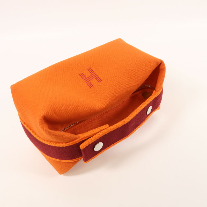 HERMES 帆布Bride A Brac銀扣手挽袋-7