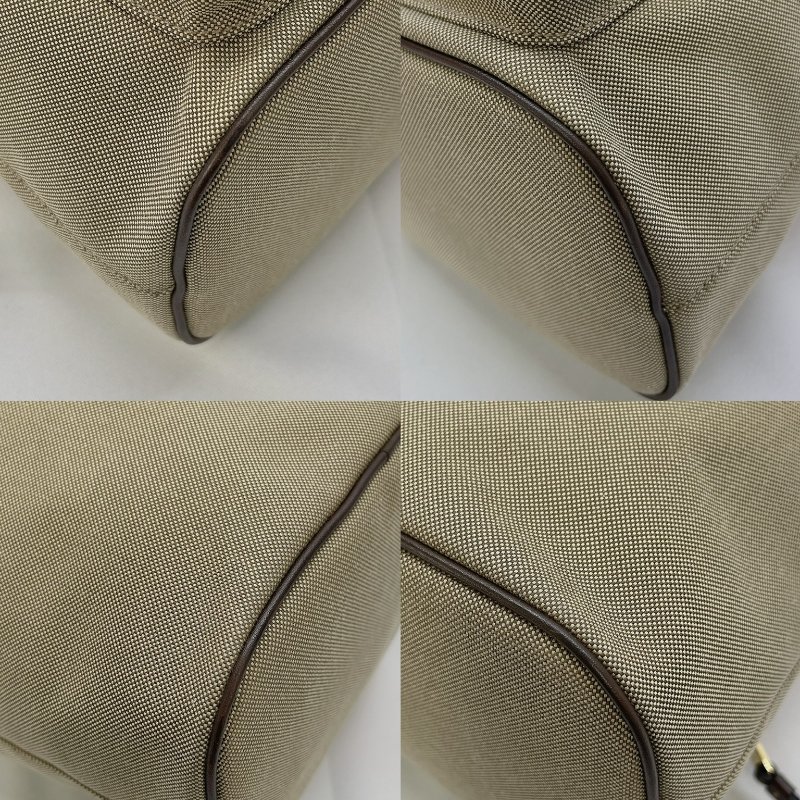 PRADA 刺繡logo帆布水桶包-8