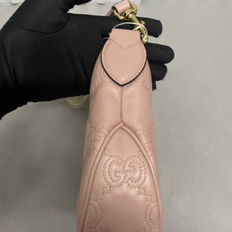 Gucci / 古馳 牛皮 粉色系 Matelasse 腋下包 單肩包-8