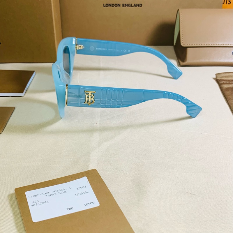 🎁全新盒裝新款 Burberry 巴寶莉超美藍 TB太陽眼鏡 墨鏡-3