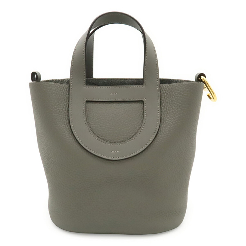 HERMES In the Loop 18 Taurillon Clemence 皮革手提包,Grimayer,灰色,U 印-1